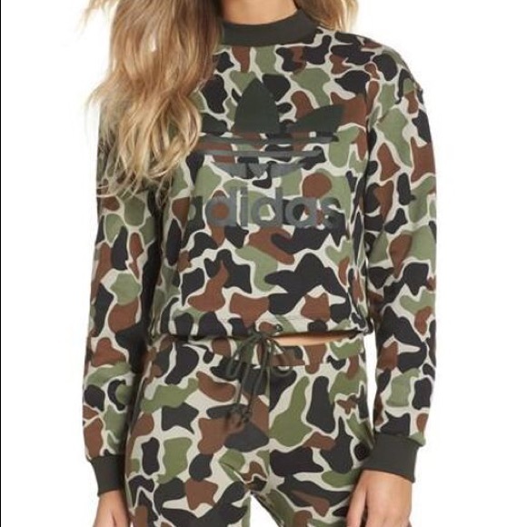 adidas Sweaters - Camo adidas cropped sweater